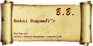 Beksi Bagamér névjegykártya